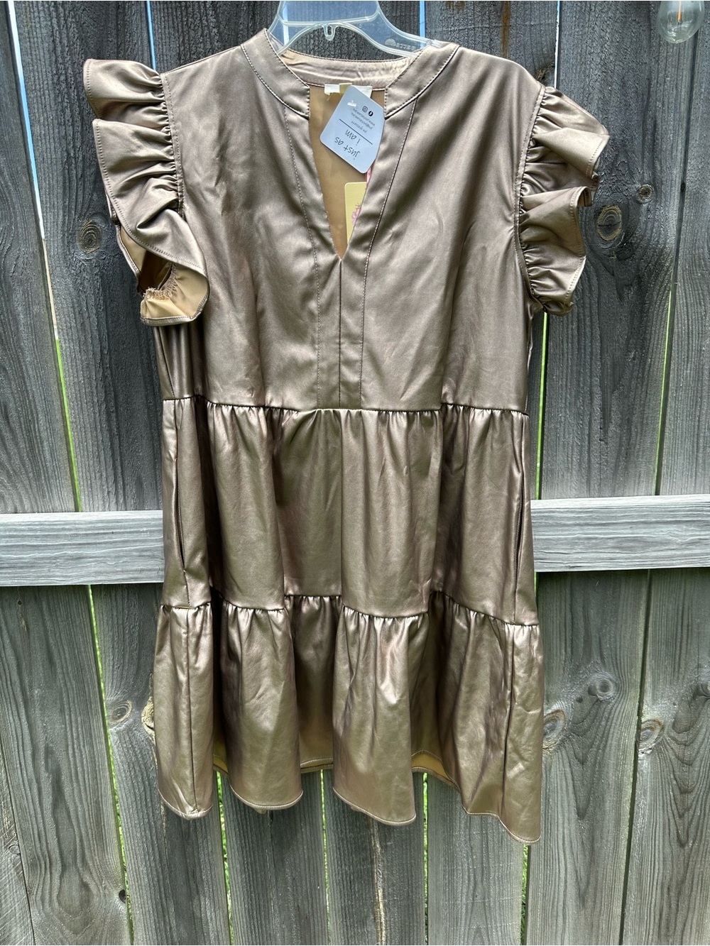 Entro Metallic Gold Dress. NWT